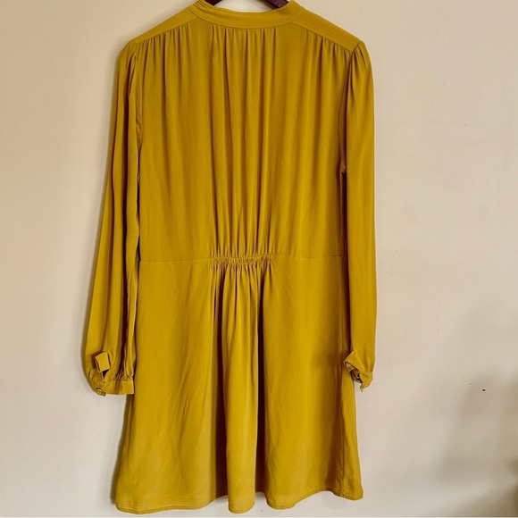 Equipment| Mustard ‘Davingnon’ Long Sleeve Ruffled Pleated Dress Sz 10 - Picture 6 of 8